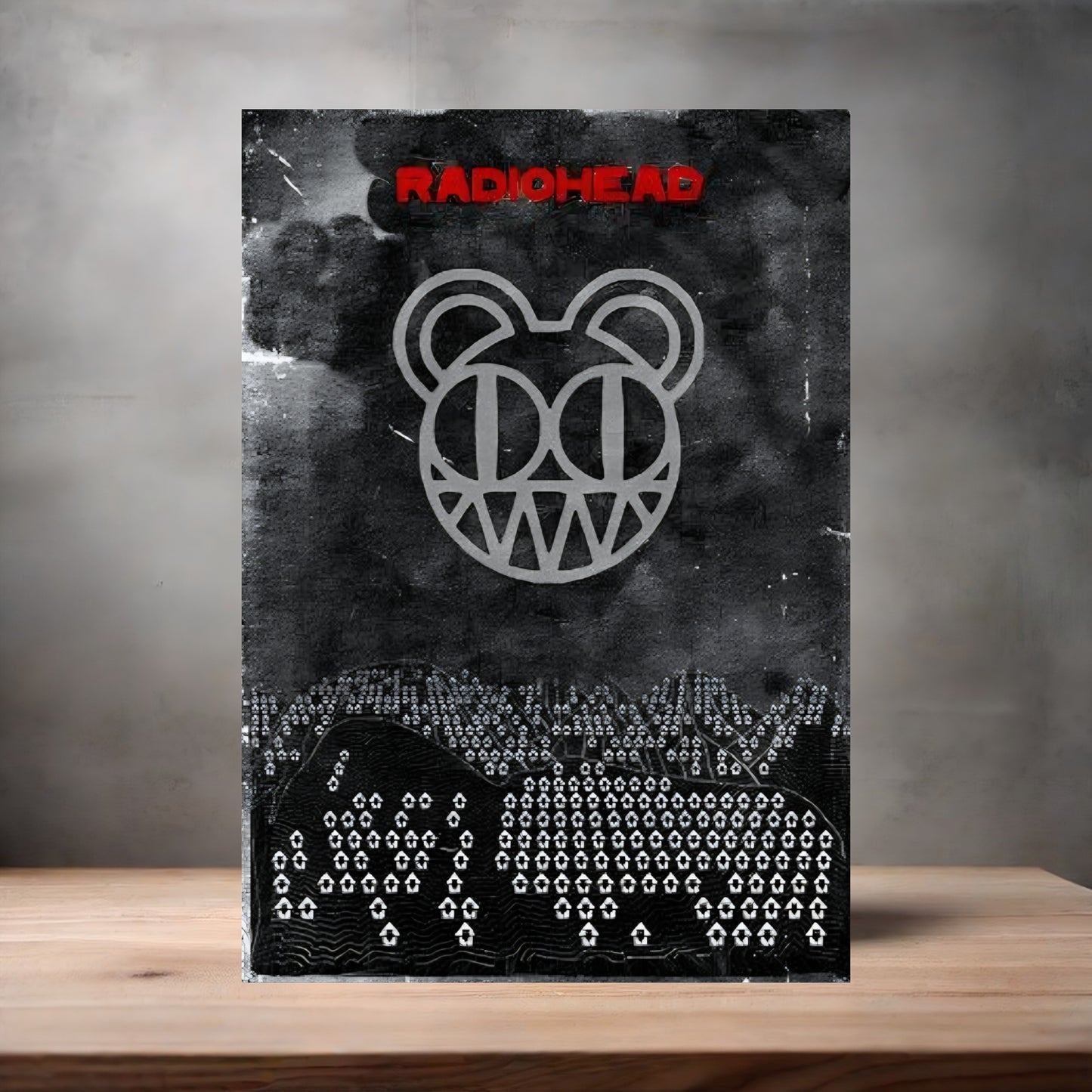 Radiohead poster on aluminum print. Multiple sizes available