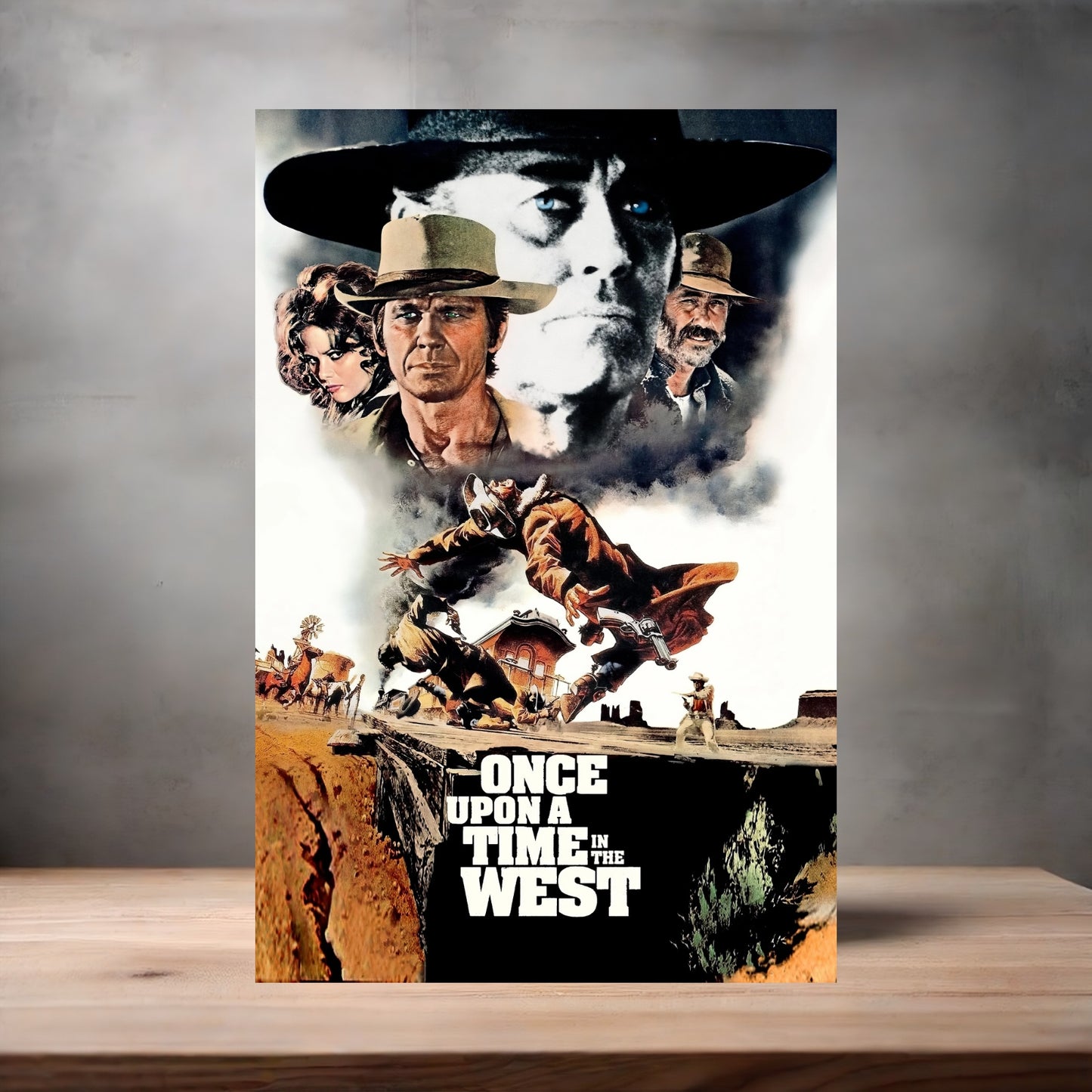 Once upon a time in the West movie poster on aluminum print. Multiple sizes available.