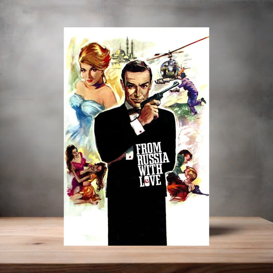From Russia with Love movie poster on aluminum print. Multiple sizes available.