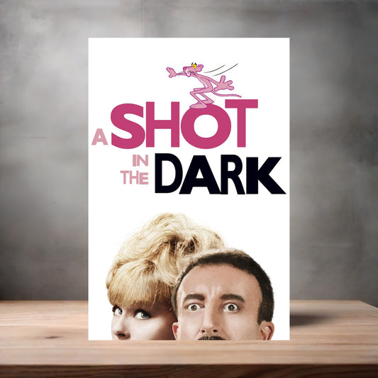 Pink Panther "A Shot in the Dark" movie poster on aluminum print. Multiple sizes available.