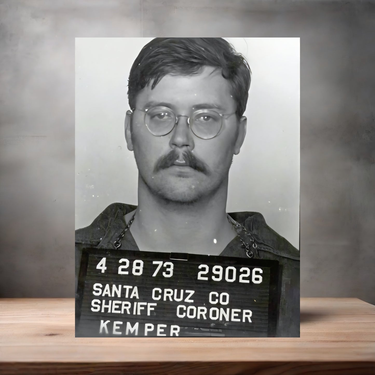 Ed Kemper mugshot poster on aluminum print. Multiple sizes available