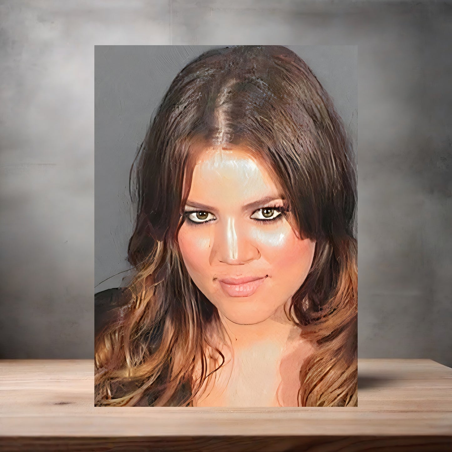 Khloe Kardashian mugshot poster on aluminum print. Multiple sizes available