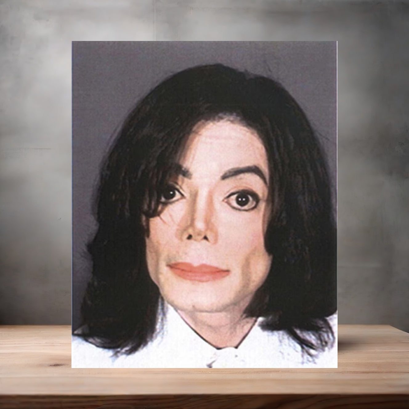 Michael Jackson mugshot poster on aluminum print. Multiple sizes available