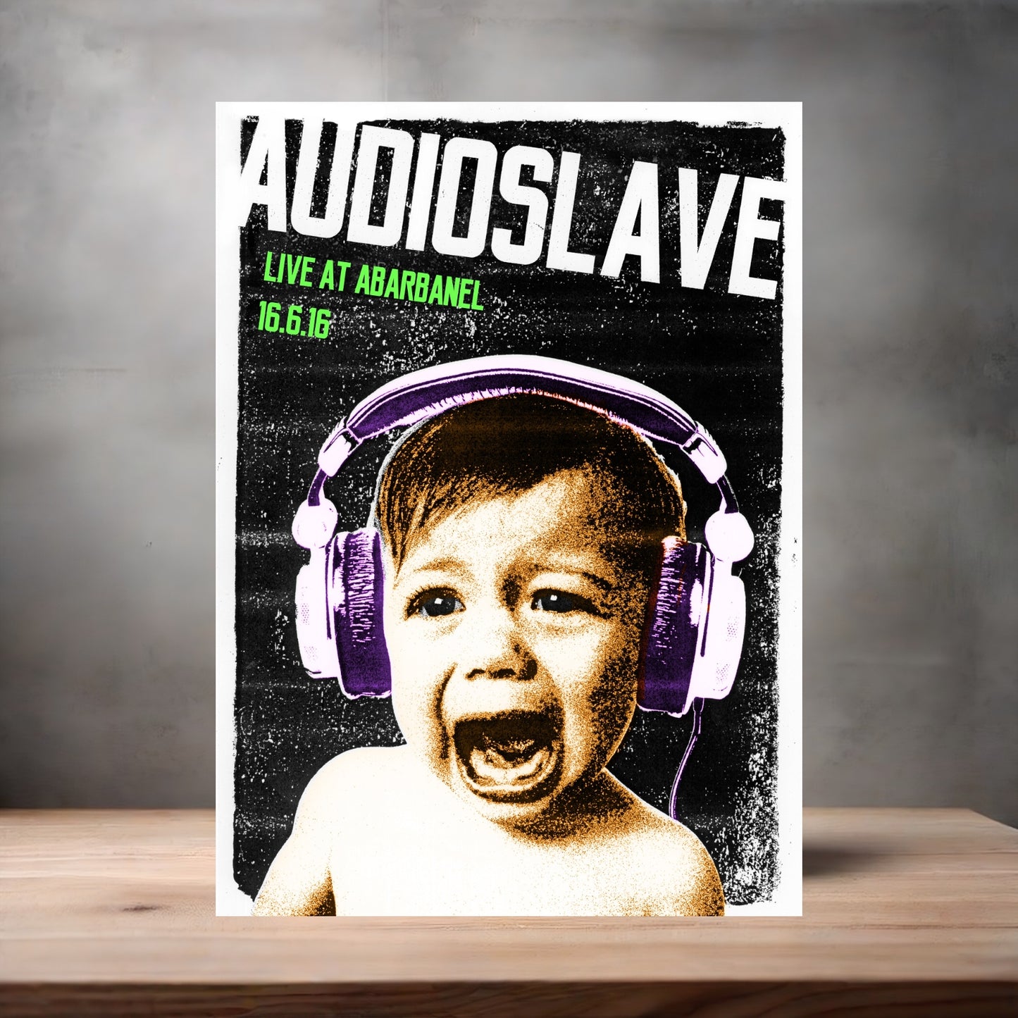 Audioslave Abarbanel concert poster on aluminum print. Multiple sizes available