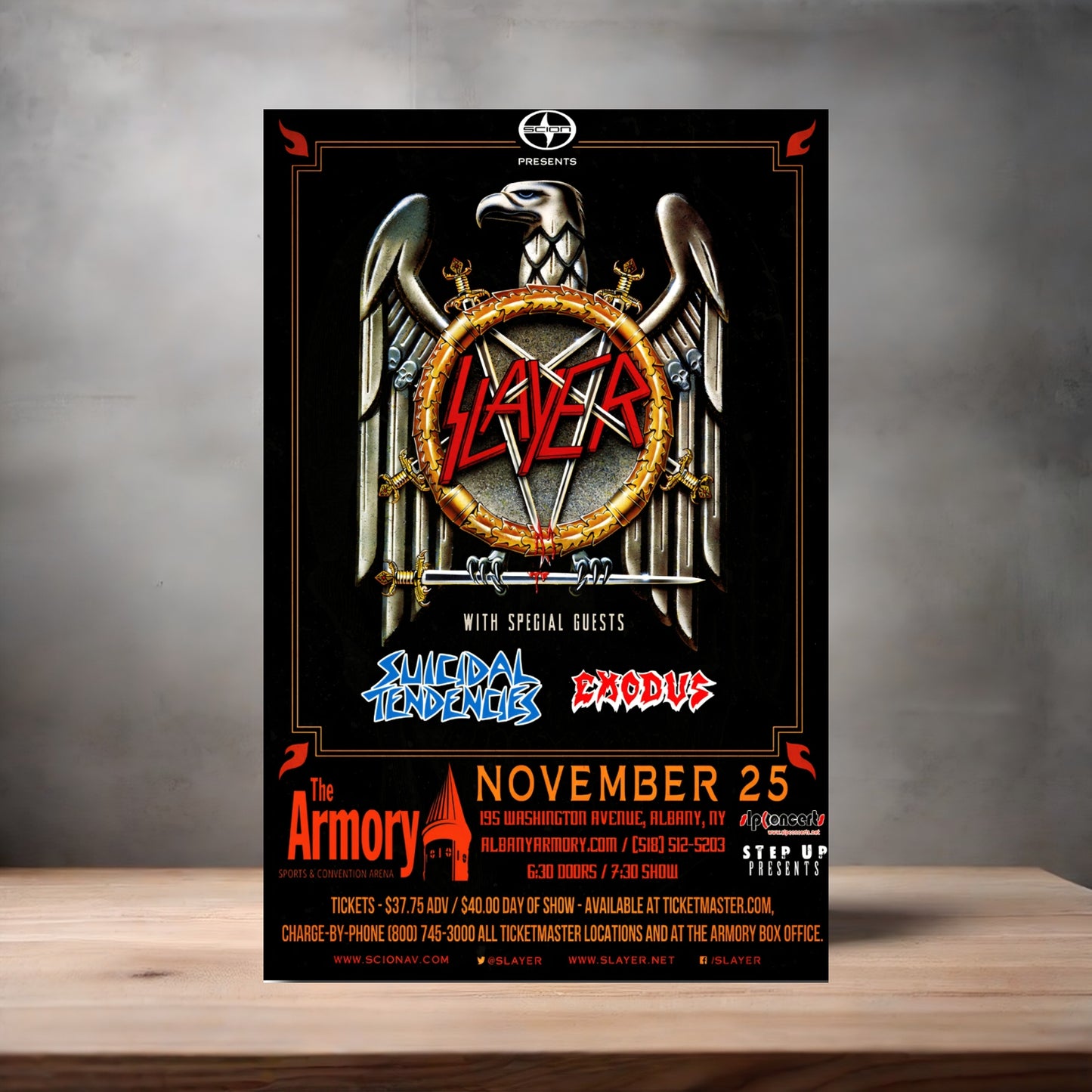 Slayer rock poster on aluminum print. Multiple sizes available. V7