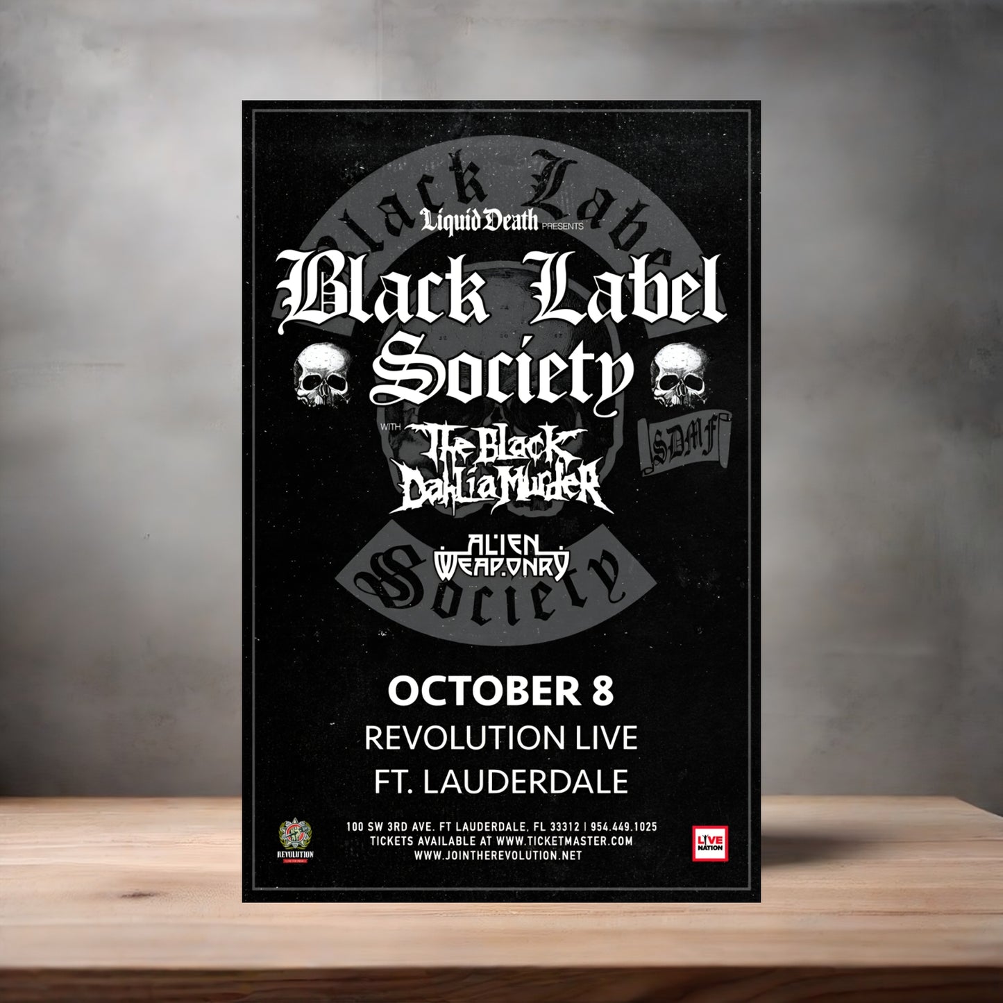Black Label Society rock poster on aluminum print. Multiple sizes available. V4