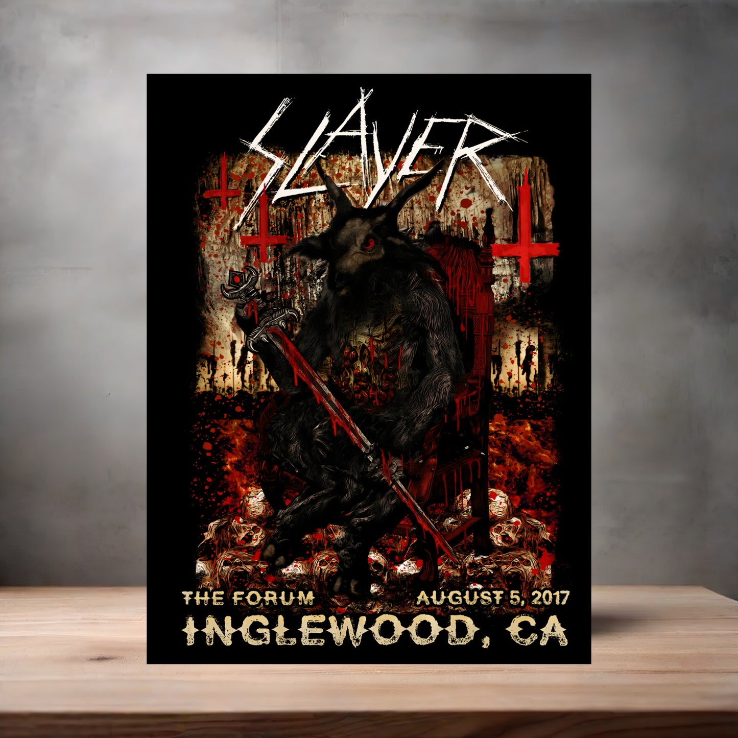 Slayer rock poster on aluminum print. Multiple sizes available. V5