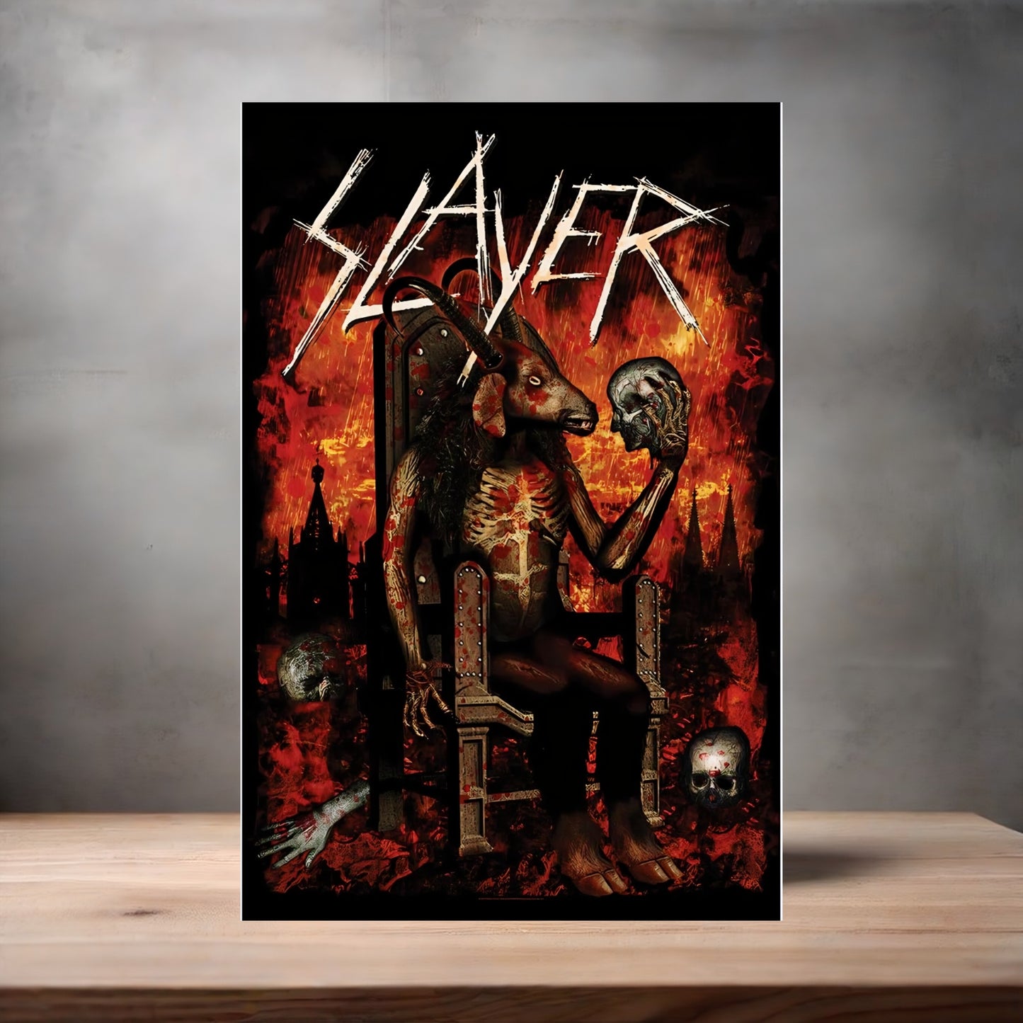 Slayer rock poster on aluminum print. Multiple sizes available. V3