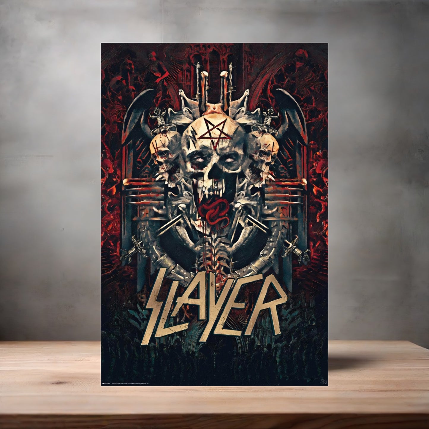 Slayer rock poster on aluminum print. Multiple sizes available