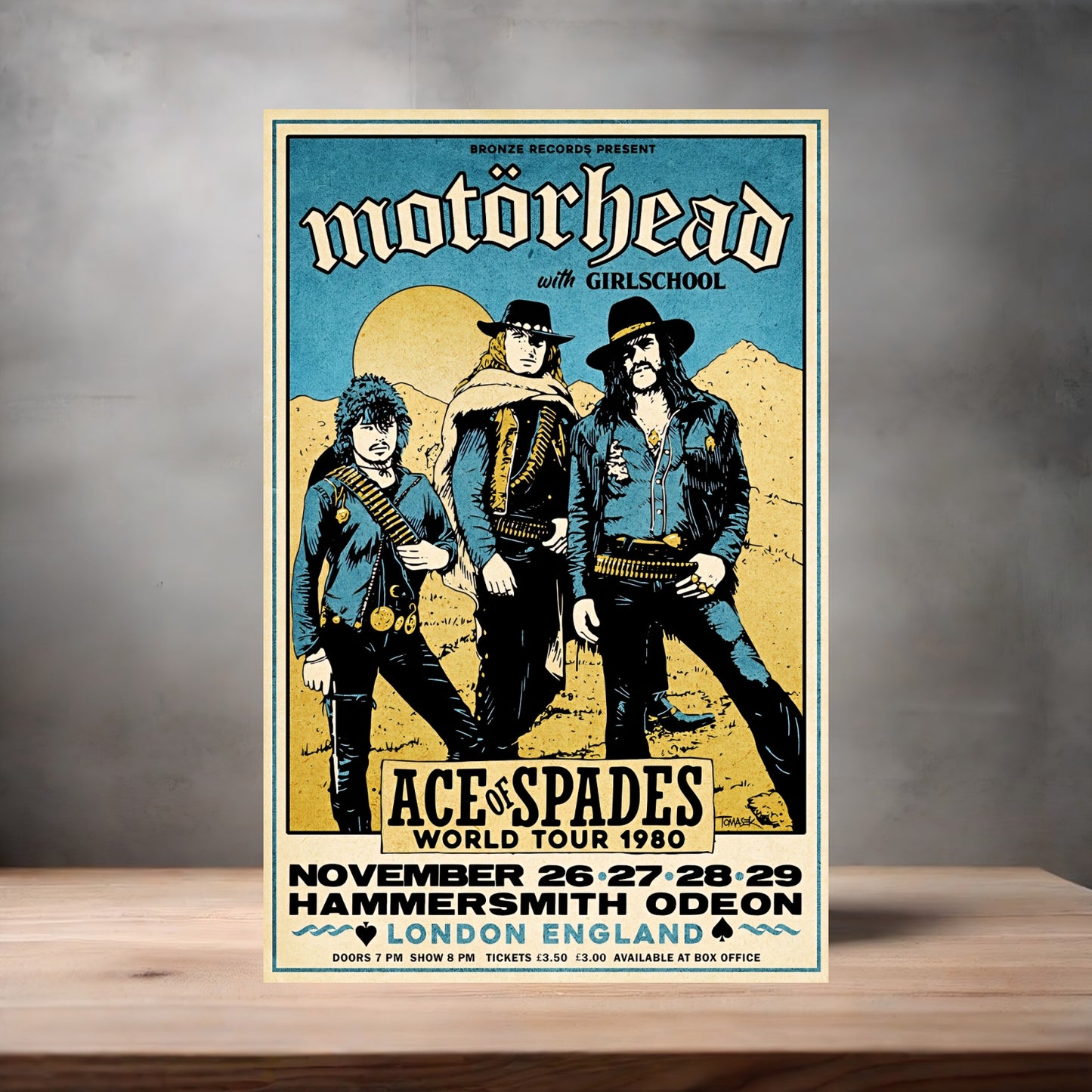 Motorhead poster on aluminum print. Multiple sizes available. V7