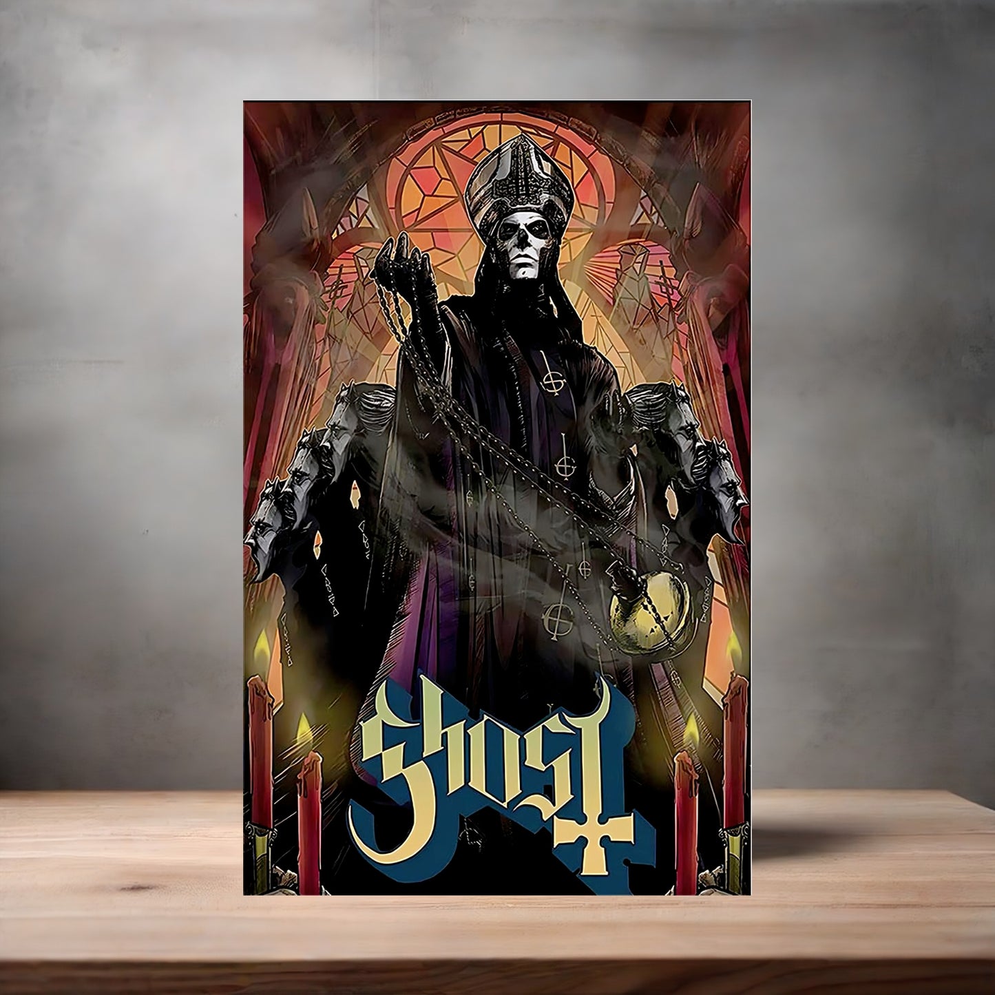 Ghost band poster on aluminum print. Multiple sizes available. v2