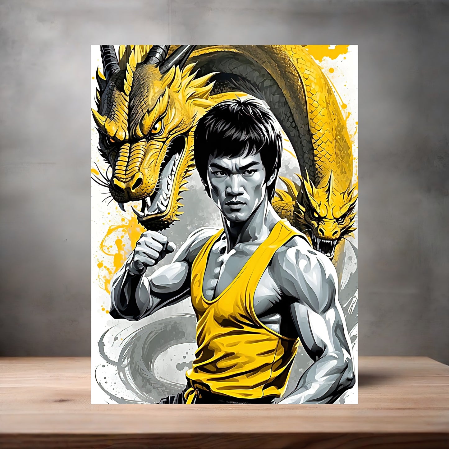 Bruce Lee poster on aluminum print. Multiple sizes available.