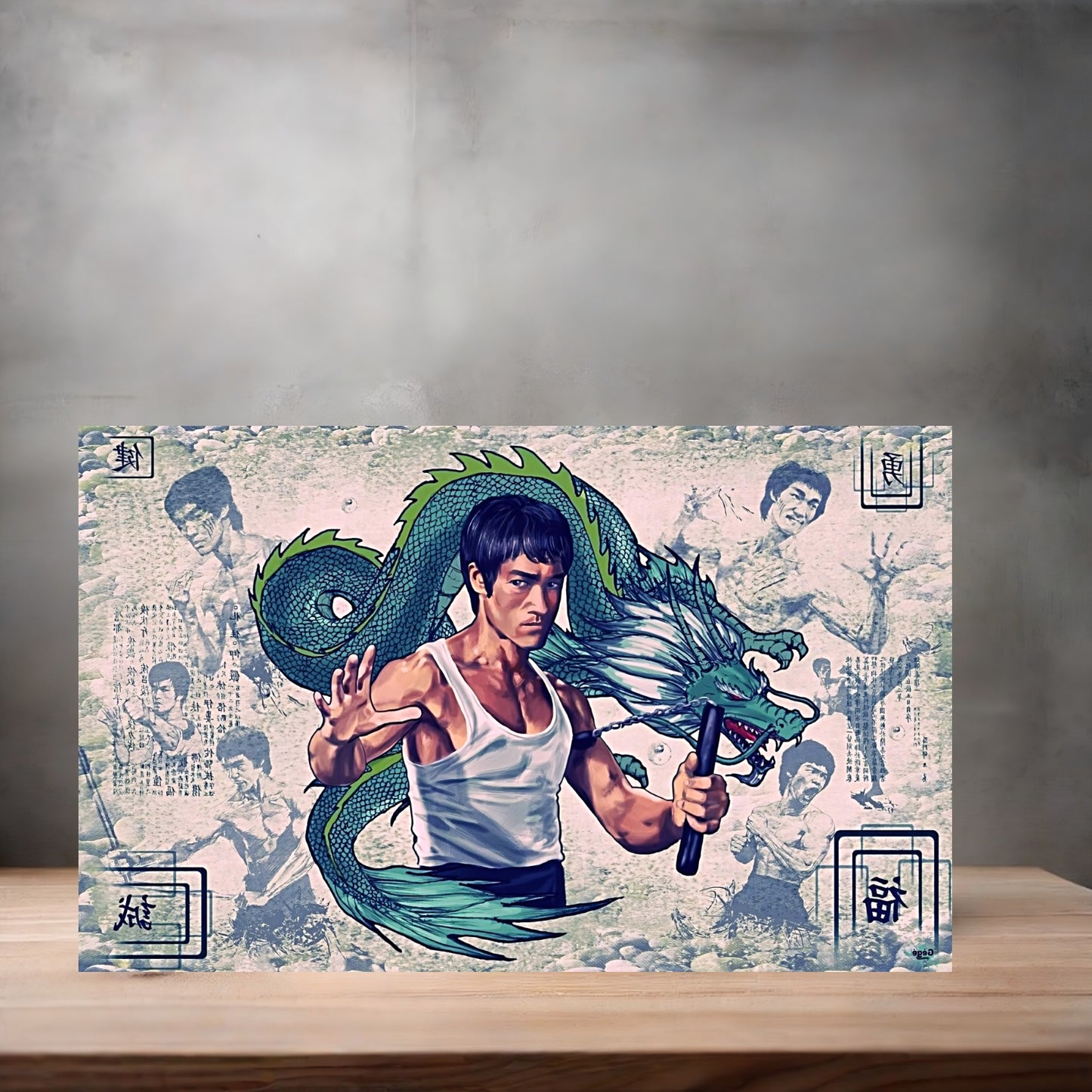 Bruce Lee poster on aluminum print. Multiple sizes available. v2