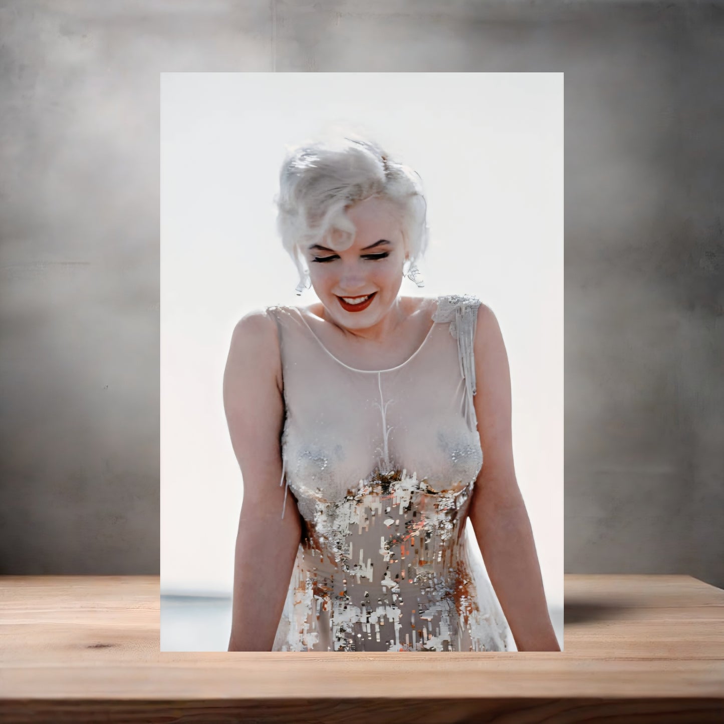 Marilyn Monroe sparkly dress poster on aluminum print. Multiple sizes available