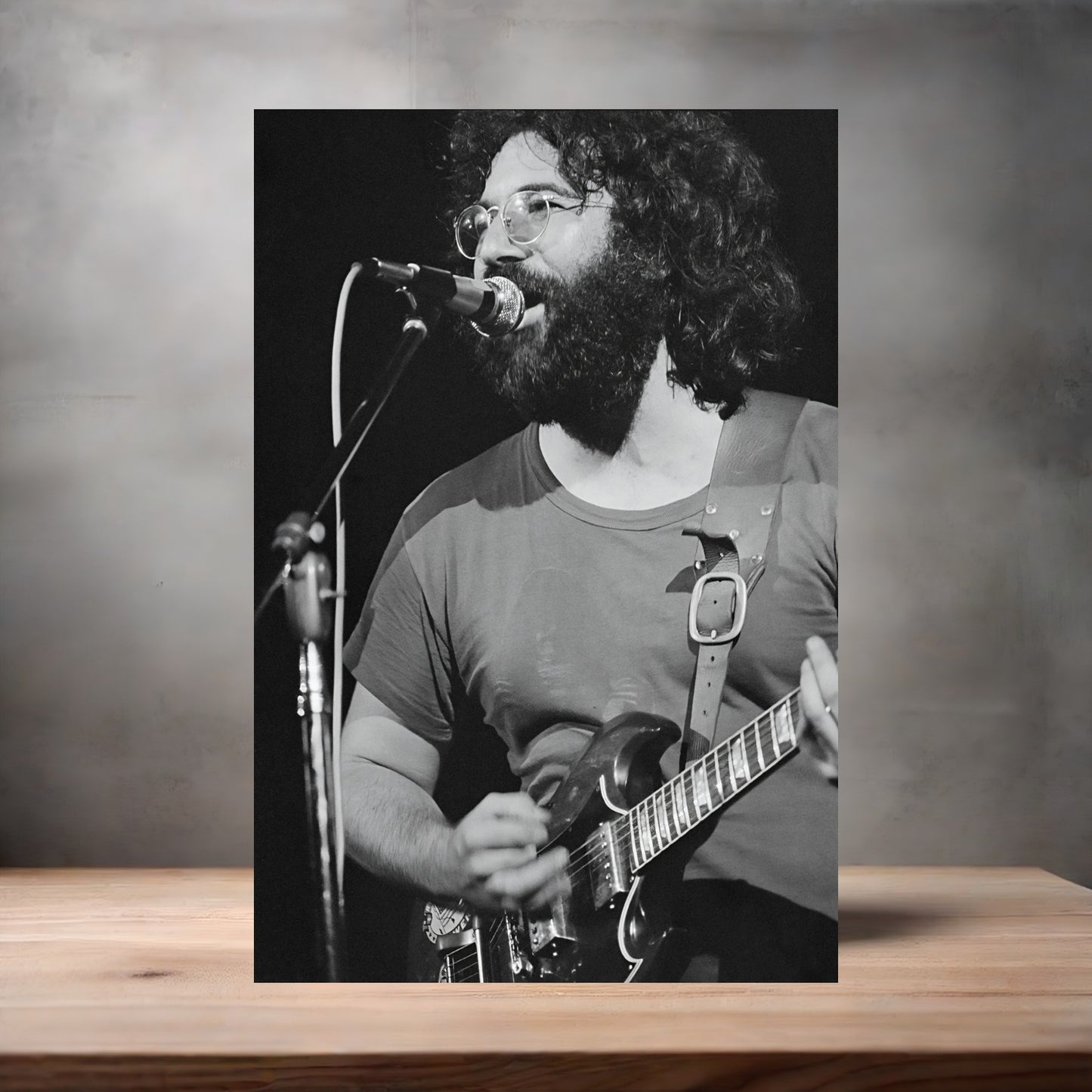 Jerry Garcia 1969 Woodstock festival poster on aluminum print. Multiple sizes available