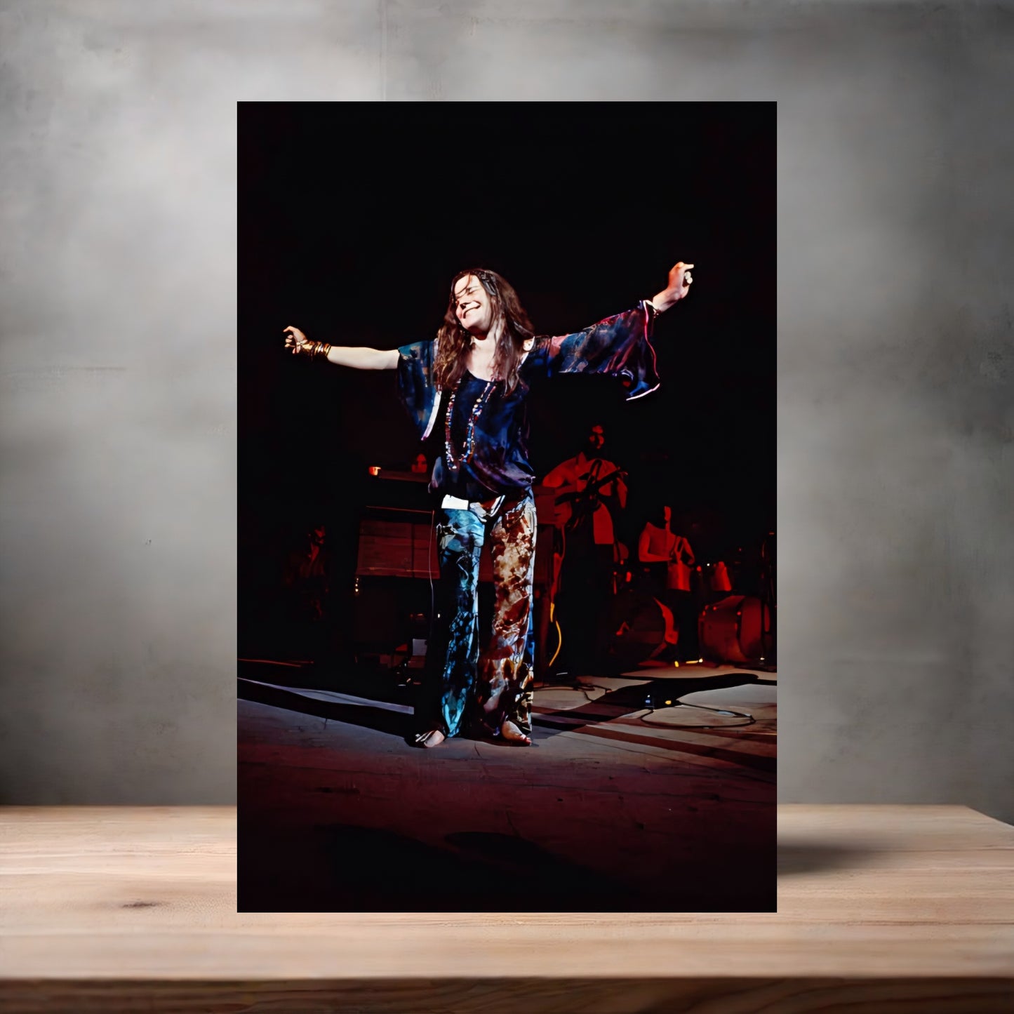 Janis Joplin 1969 Woodstock festival poster on aluminum print. Multiple sizes available