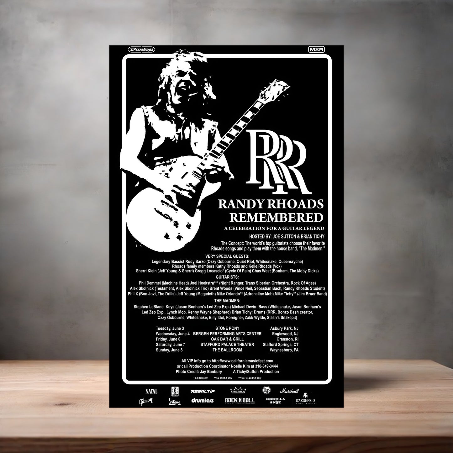 Randy Rhoads Remembered poster on aluminum print. Multiple sizes available