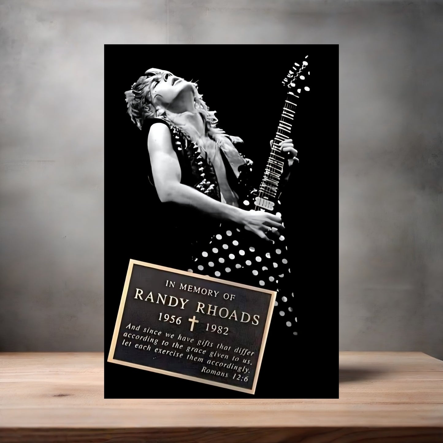 In Memory of Randy Rhoads poster on aluminum print. Multiple sizes available