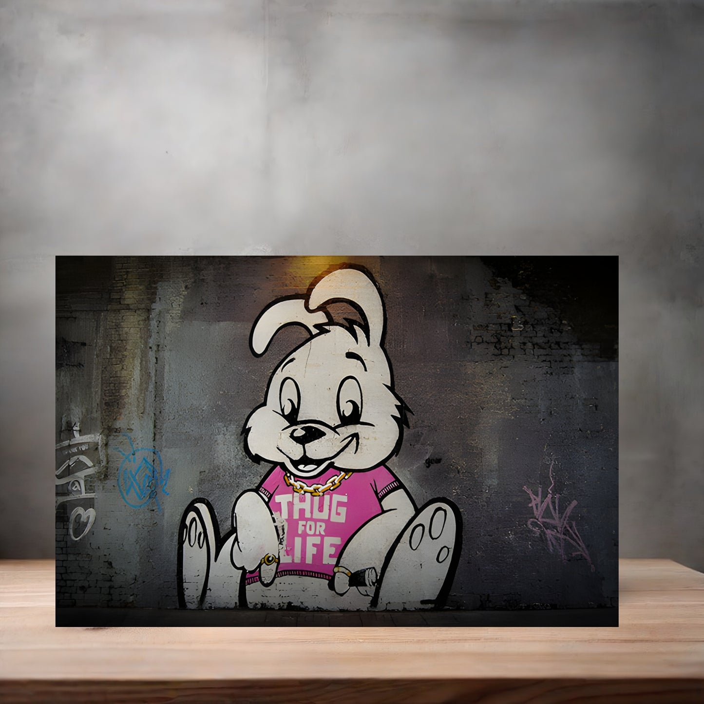 Banksy Art poster on aluminum print. Multiple sizes available, Thug for life Bunny