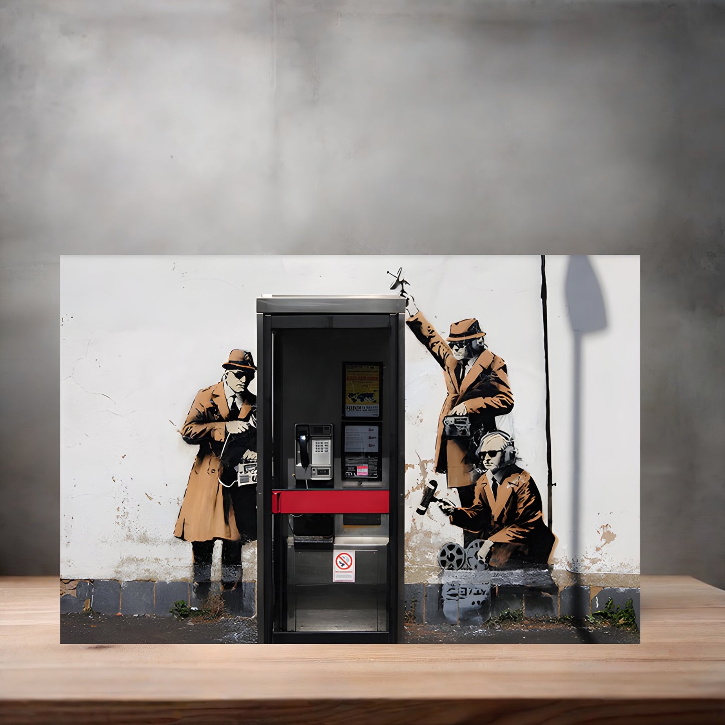 Banksy Art poster on aluminum print. Multiple sizes available, Spy Booth