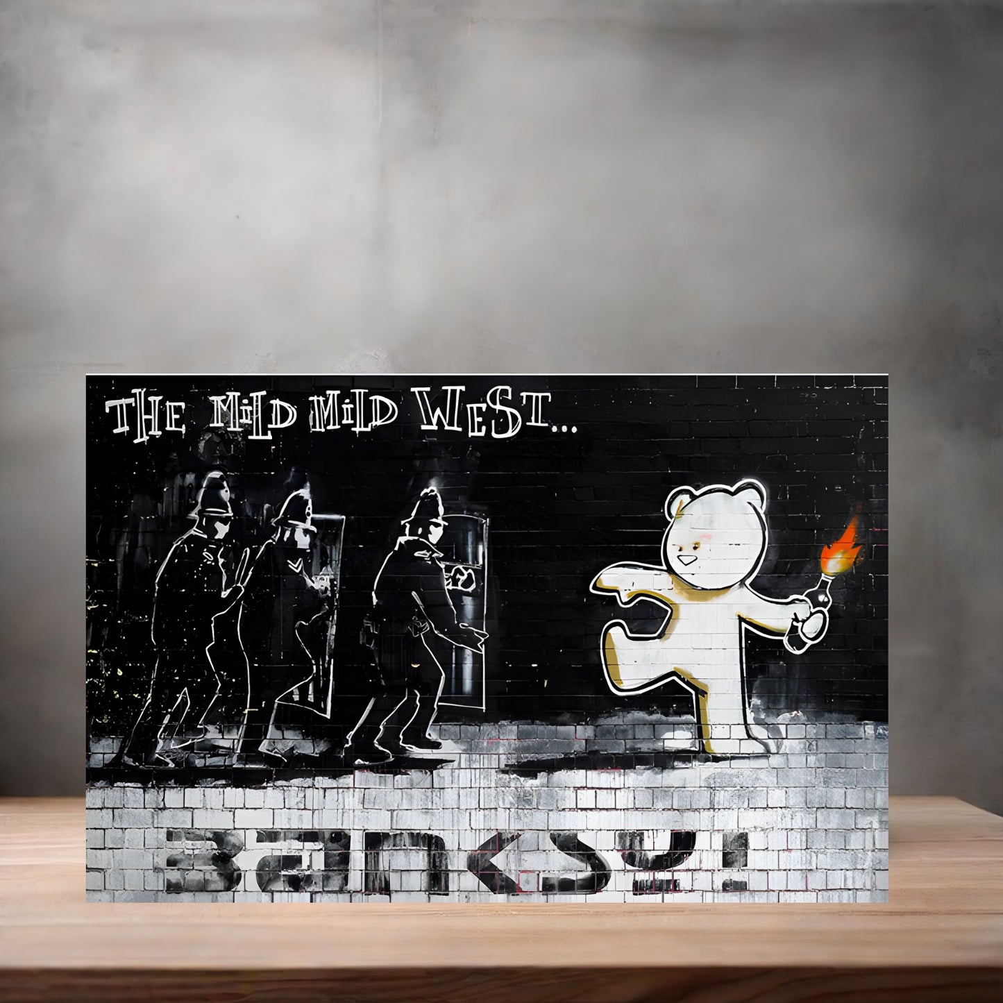 Banksy Art poster on aluminum print. Multiple sizes available, Mild Mild West