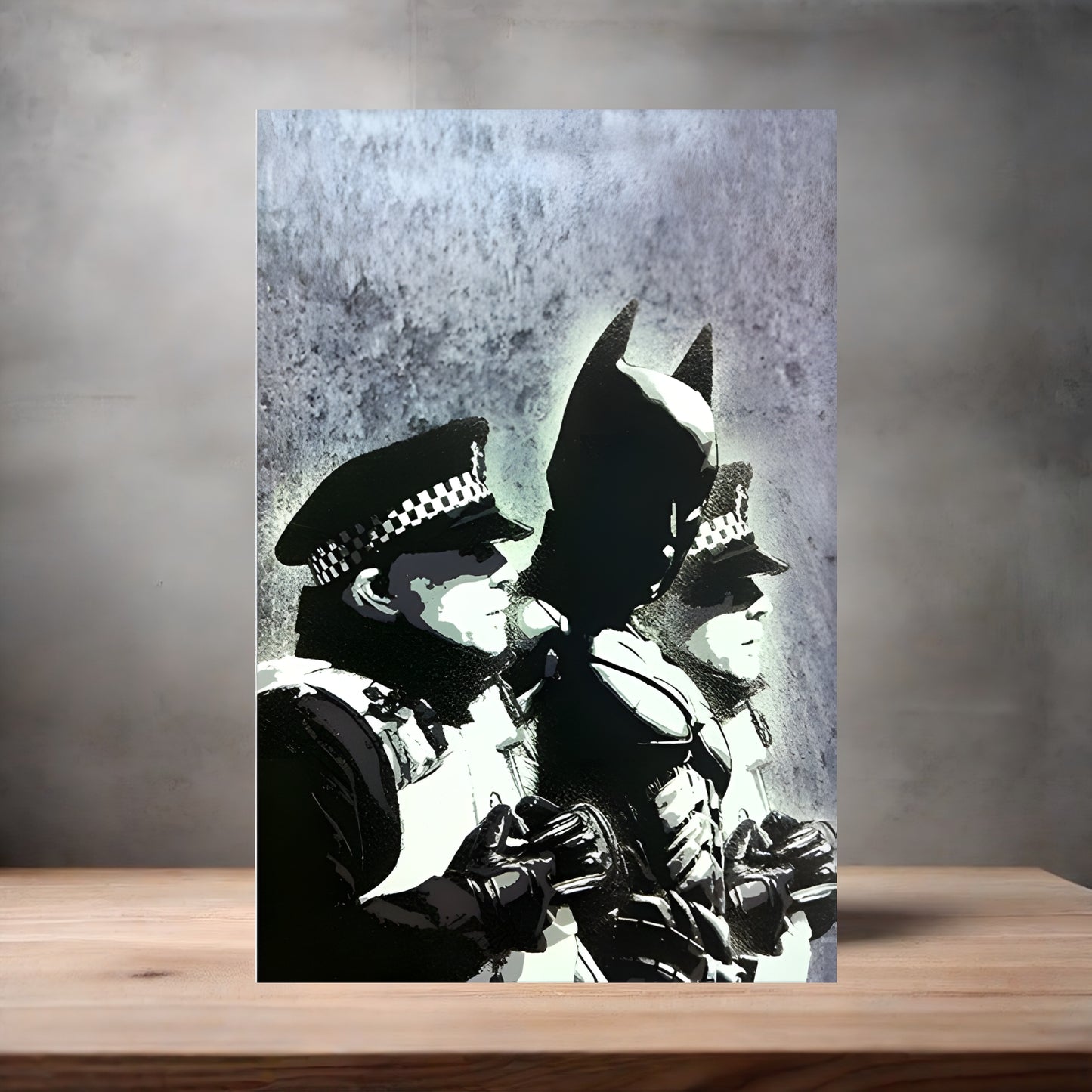 Banksy Art poster on aluminum print. Multiple sizes available, Batman and the Police