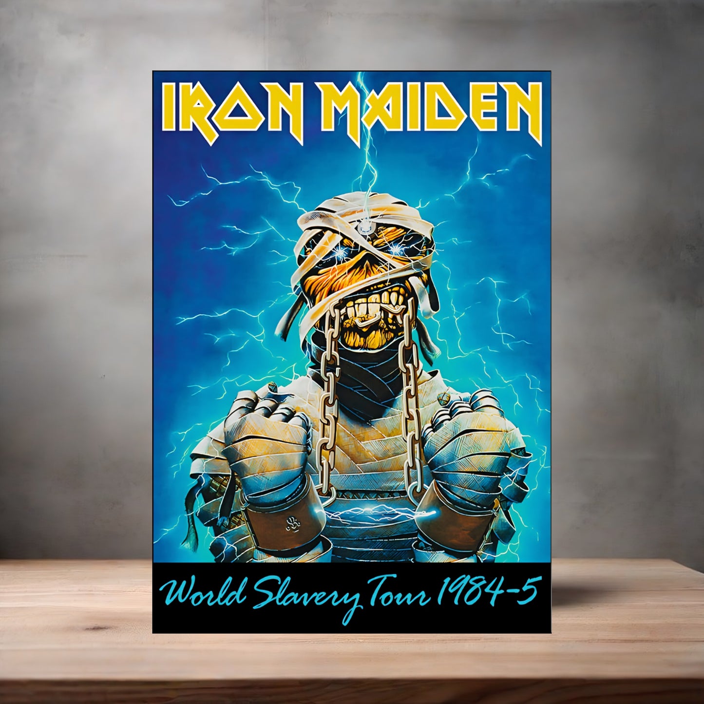 Iron Maiden World Slavery Tour poster on aluminum print. Multiple sizes available
