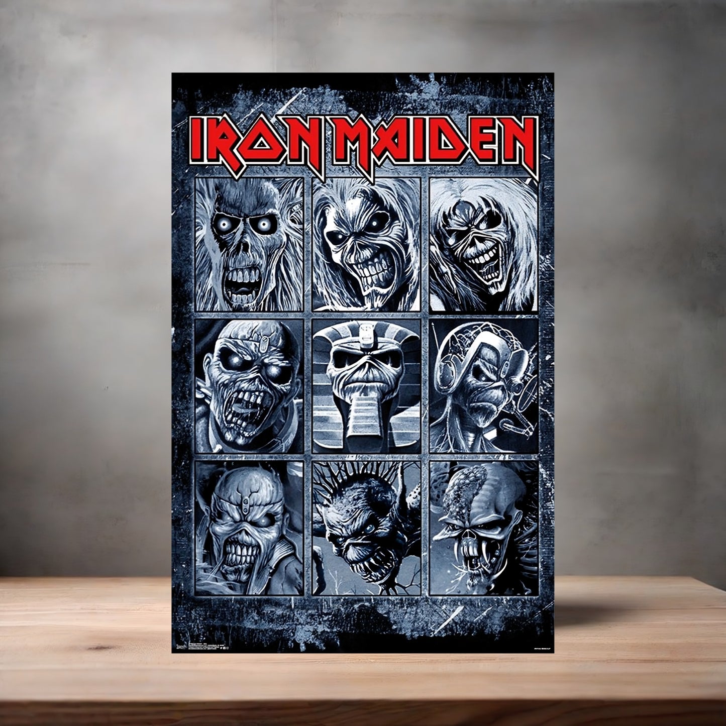 Iron Maiden grid poster on aluminum print. Multiple sizes available