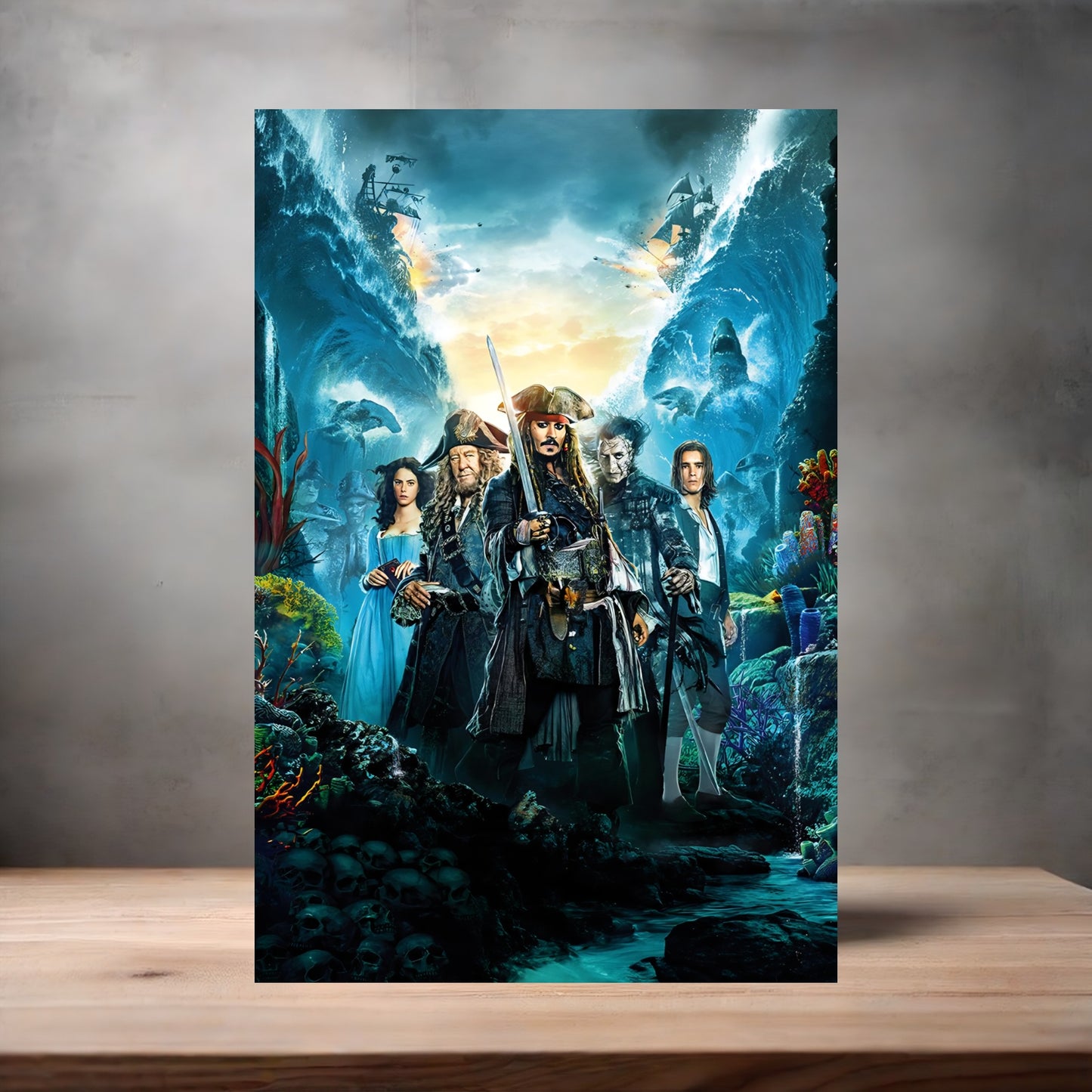 Pirates of the Caribbean movie poster on aluminum print. Multiple sizes available. v7