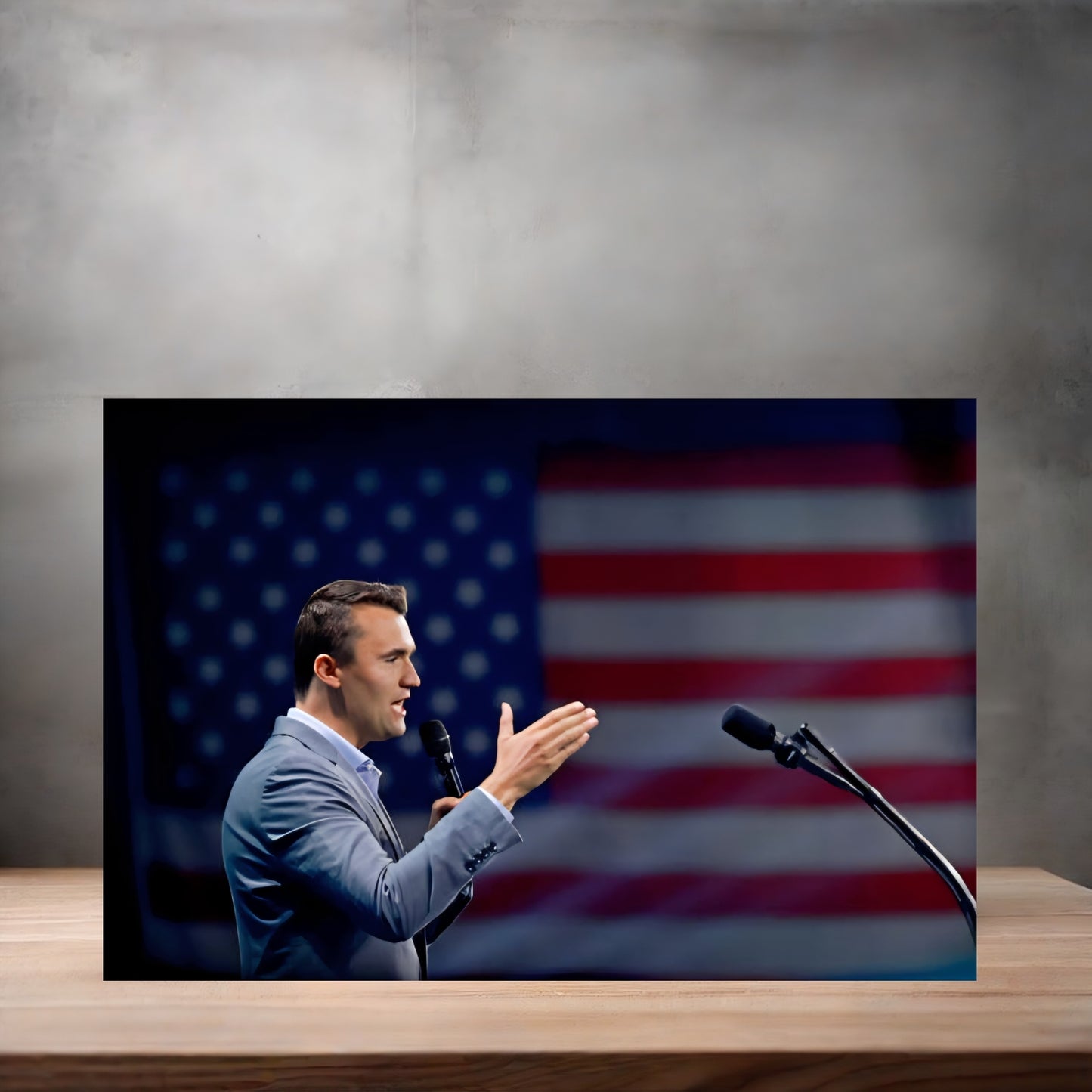 Charlie Kirk poster on aluminum print. Multiple sizes available. America