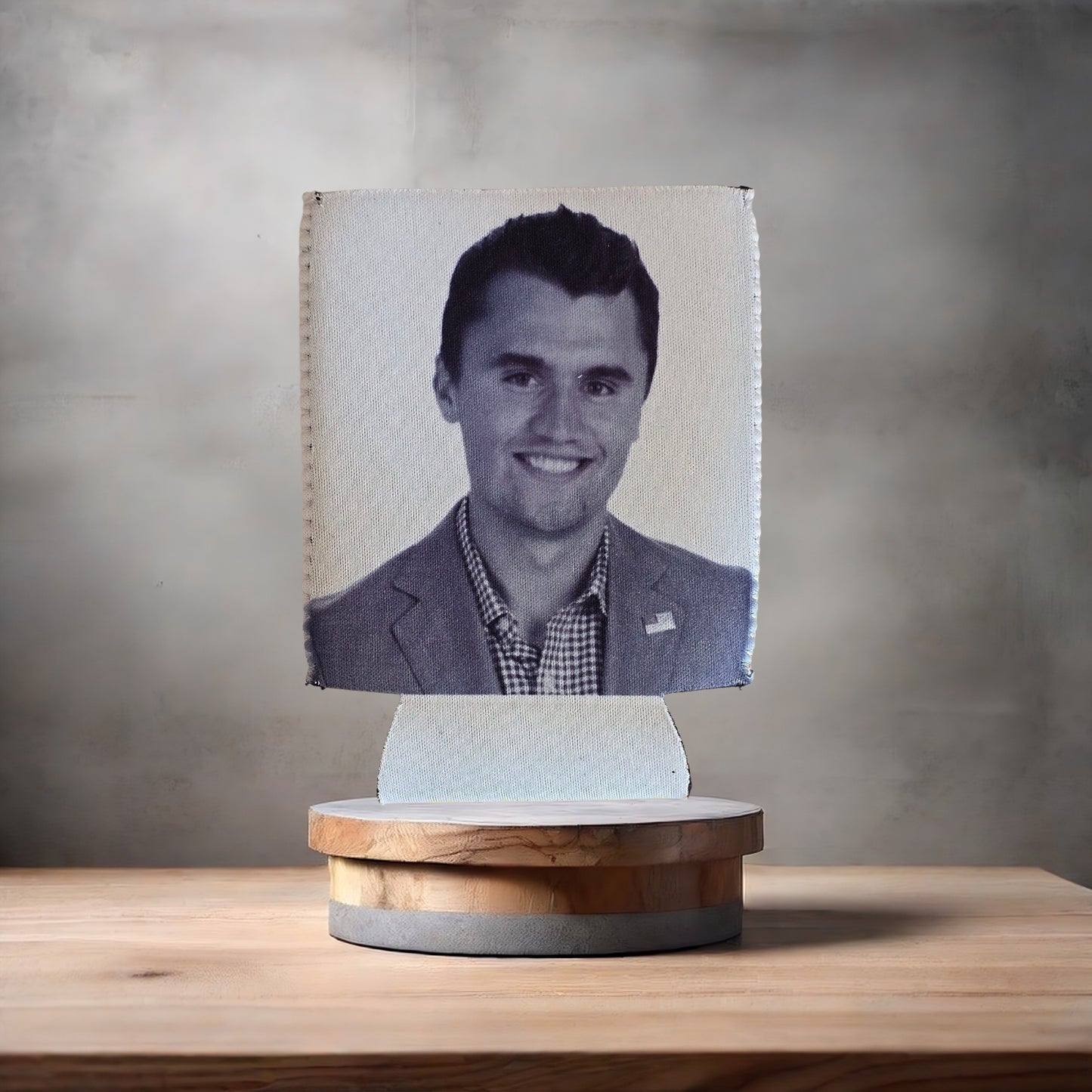 Set of 2 Charlie Kirk poster drink koozies v6