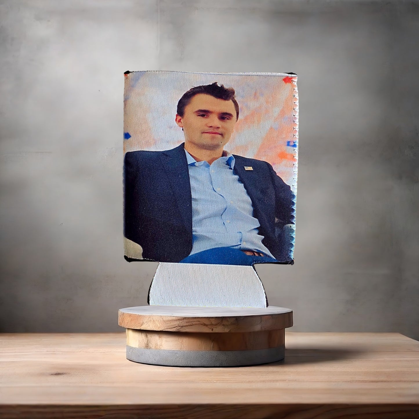 Set of 2 Charlie Kirk poster drink koozies v7