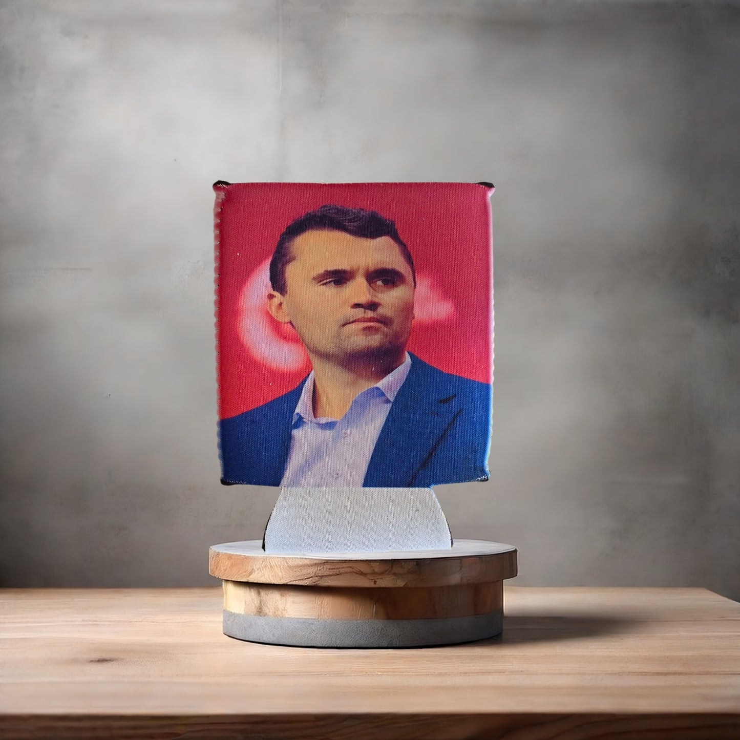 Set of 2 Charlie Kirk poster drink koozies v3