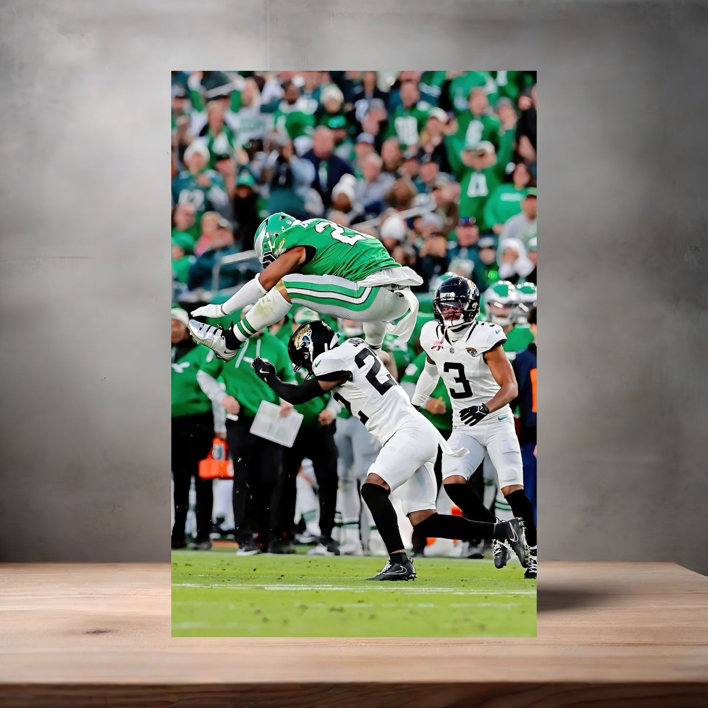 Philadelphia Eagles Saquon Barkley Iconic poster on aluminum print. Multiple sizes available.