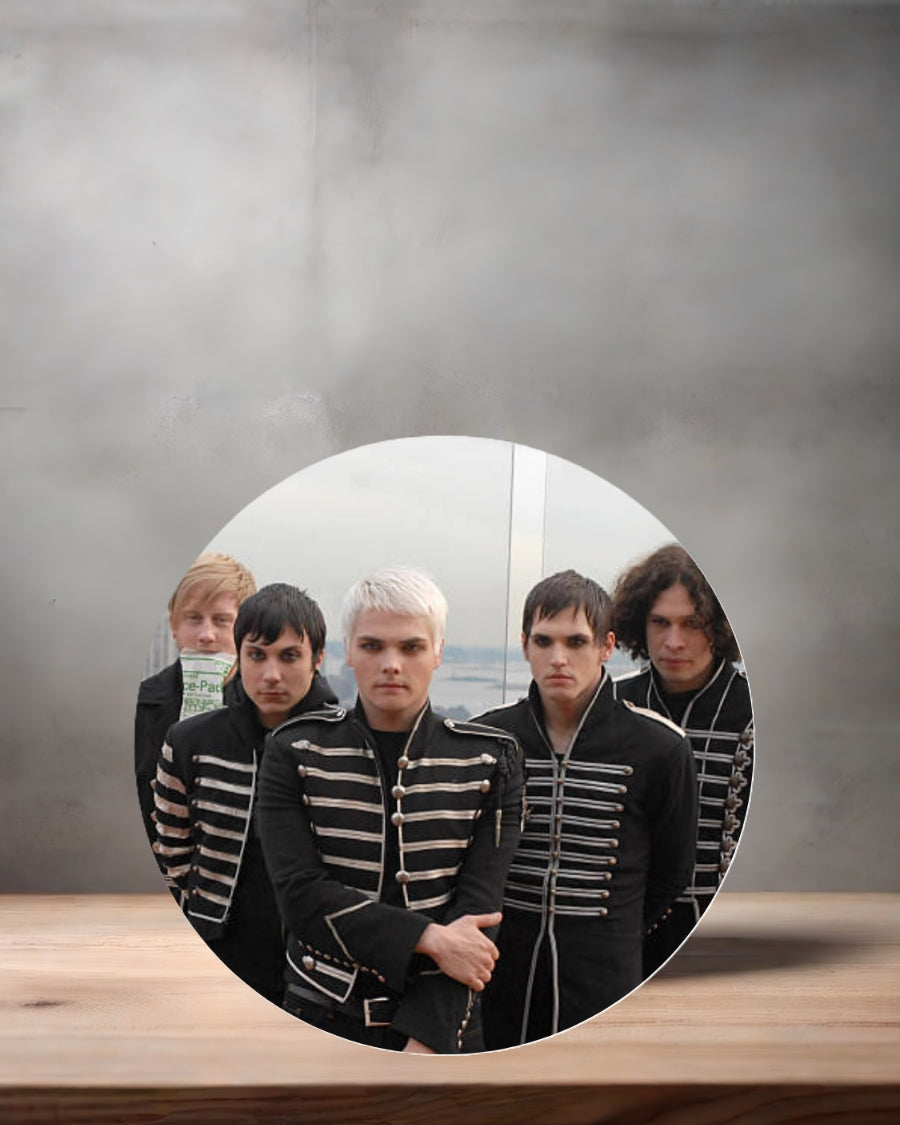 My Chemical Romance Christmas ornament , 3" round ceramic. v8