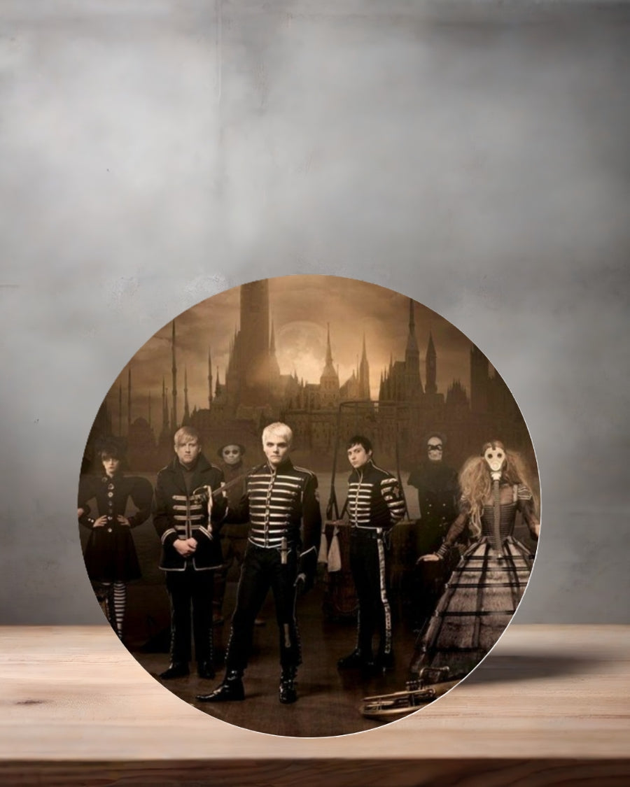 My Chemical Romance Christmas ornament , 3" round ceramic. v9