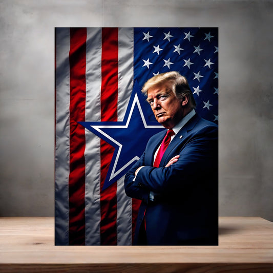 Dallas Cowboys and Donald Trump poster on aluminum print. Multiple sizes available.