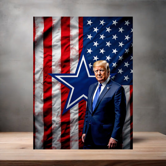 Dallas Cowboys and Donald Trump poster on aluminum print. Multiple sizes available. v4