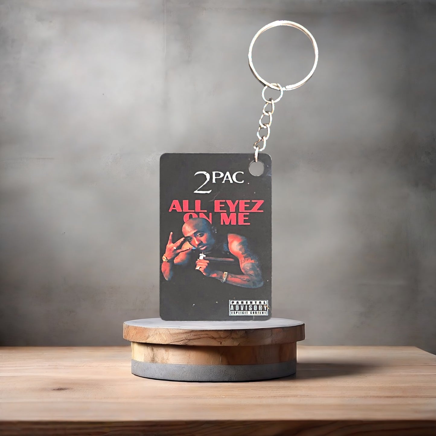 2PAC All Eyez On Me poster keychain. Tupac