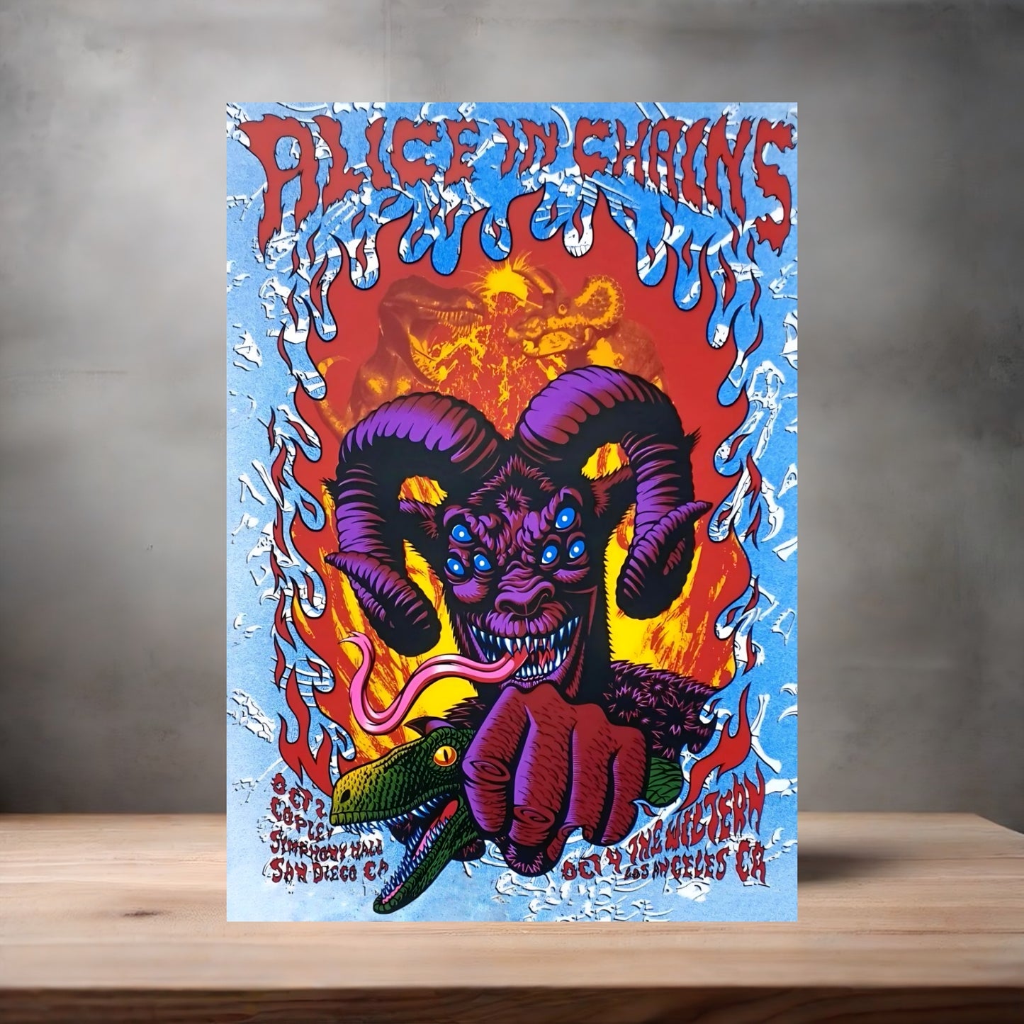 Alice in Chains concert poster on aluminum print. Multiple sizes available. A
