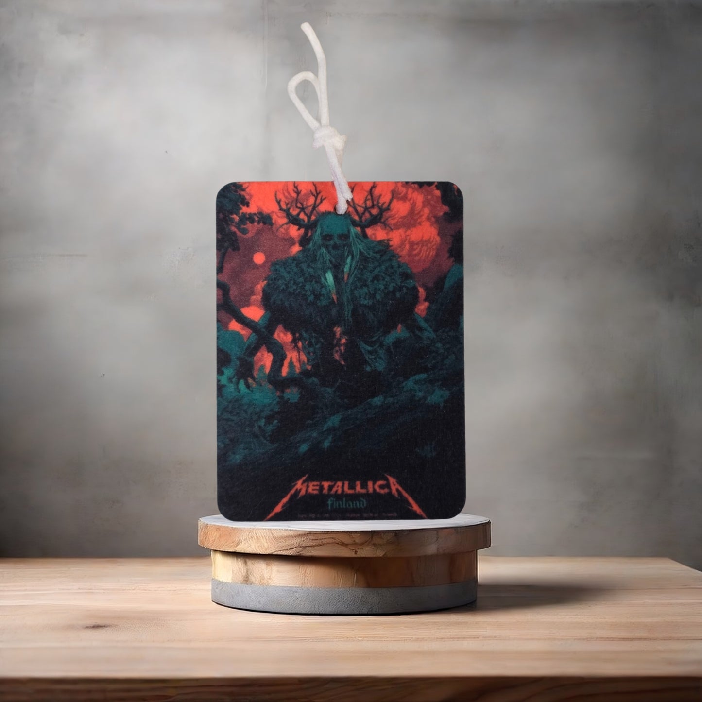 Metallica car air freshener. Many scents to choose from. Finland concert