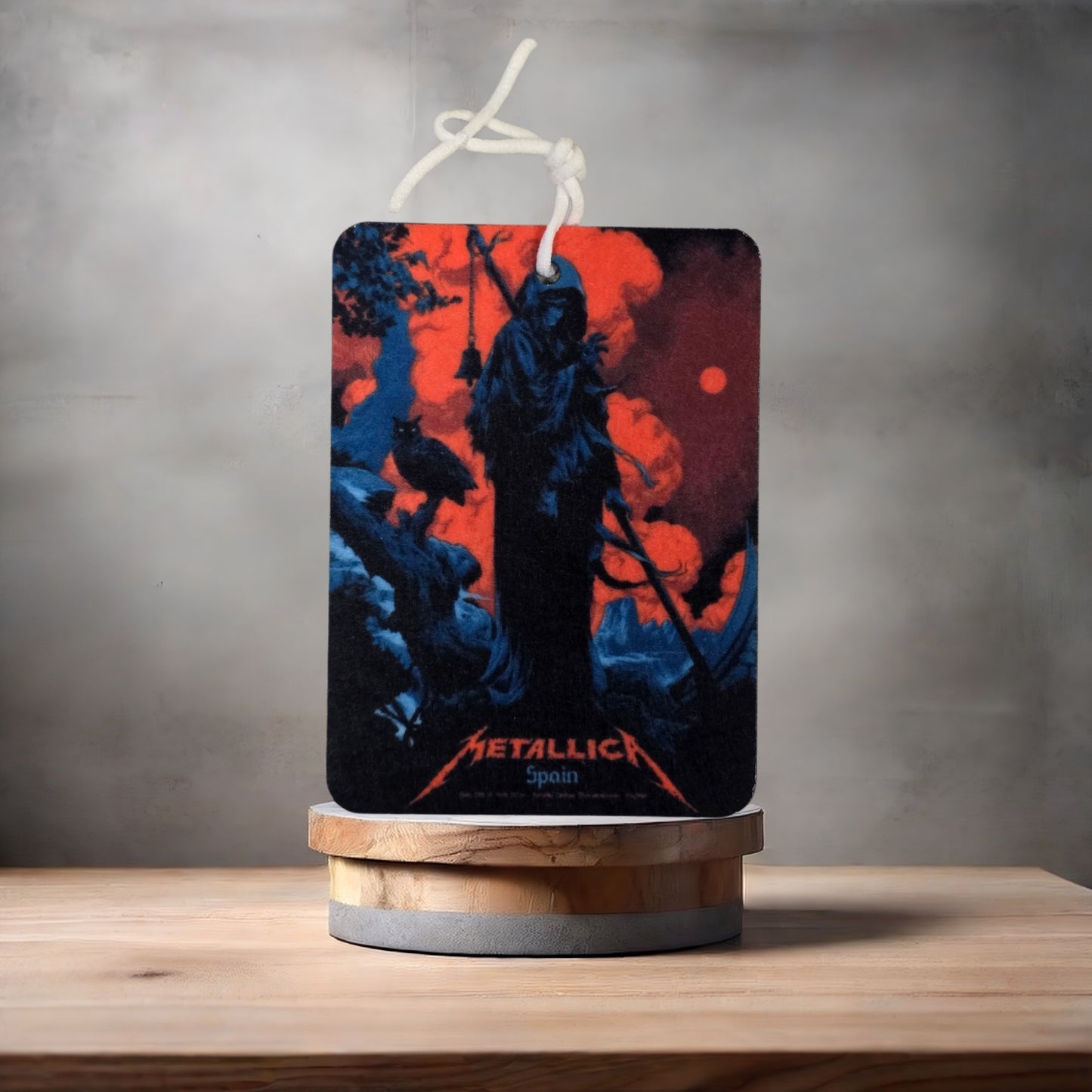 Metallica car air freshener. Many scents to choose from. Spain concert
