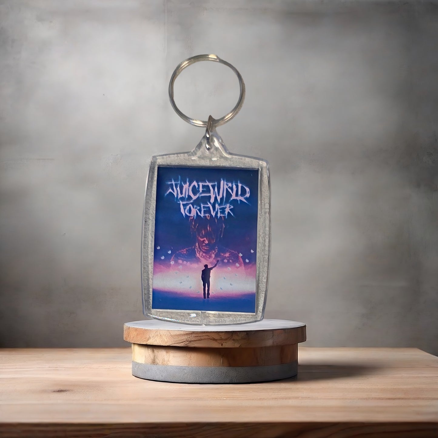 Juice Wrld poster keychain on 2 aluminum prints. C