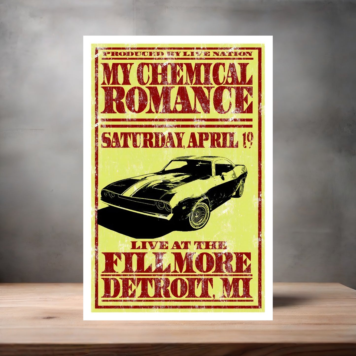 My Chemical Romance poster on aluminum print. Multiple sizes available. Fillmore Detroit MI
