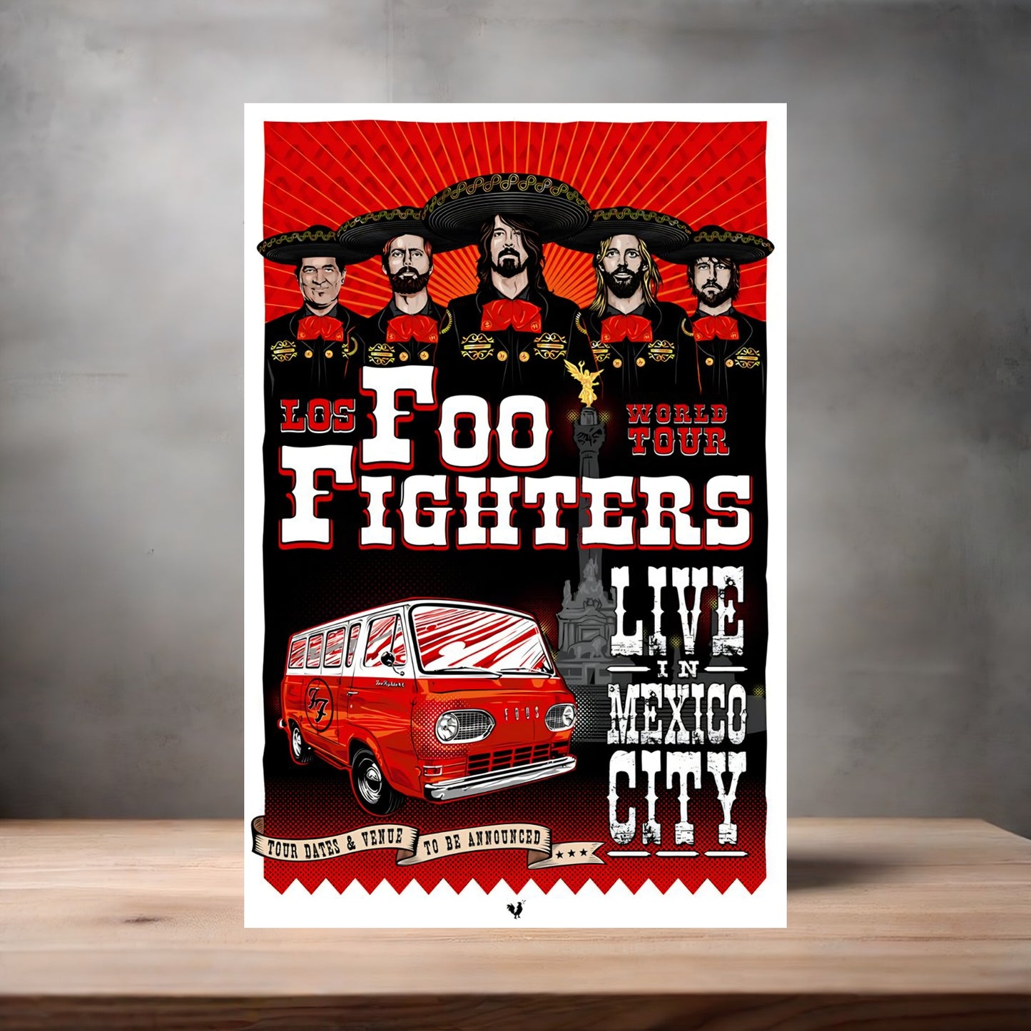 Foo Fighters concert poster on aluminum print. Multiple sizes available.