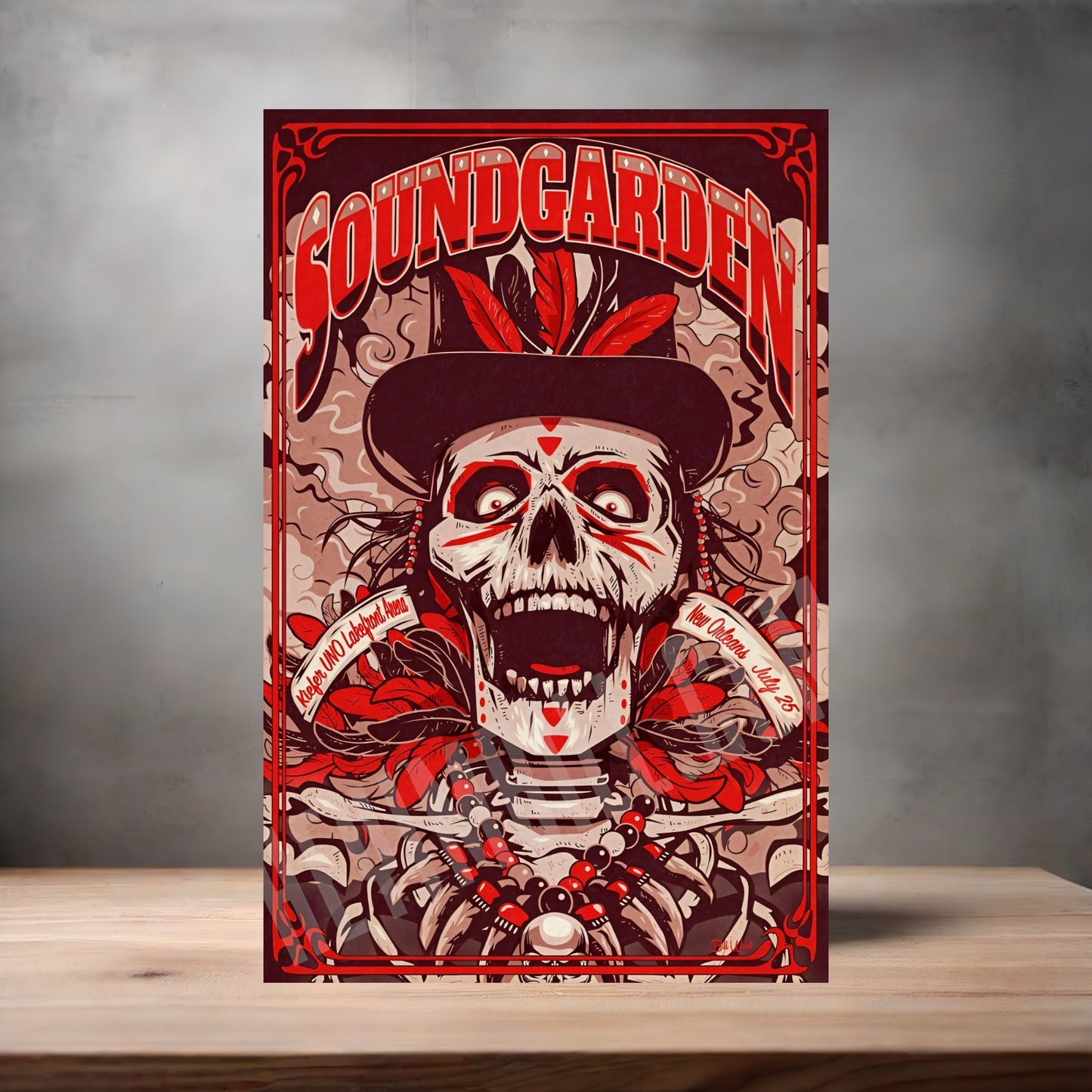 Soundgarden New Orleans concert poster on aluminum print. Multiple sizes available.