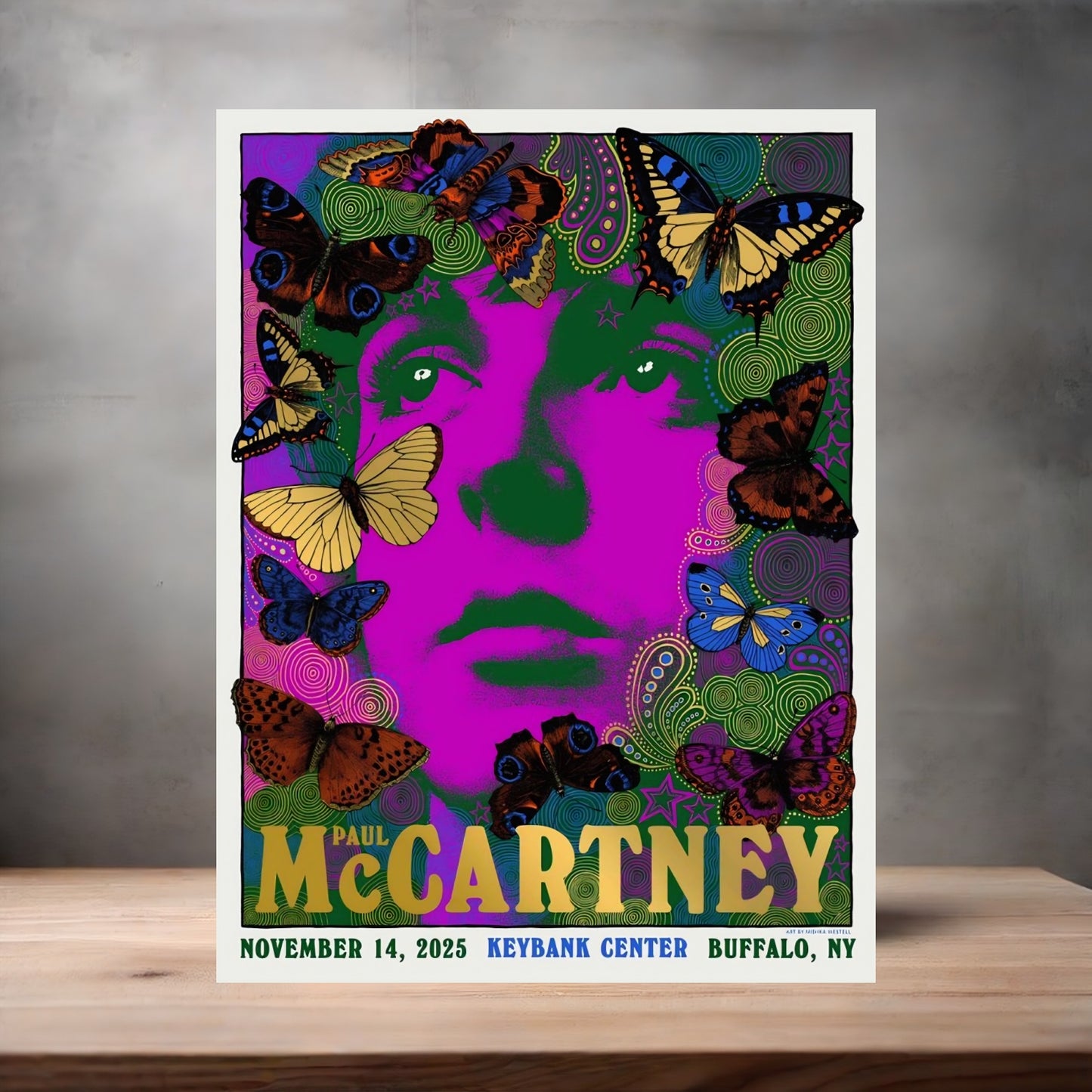 Paul McCartney Buffalo NY concert poster on aluminum print. Multiple sizes available.