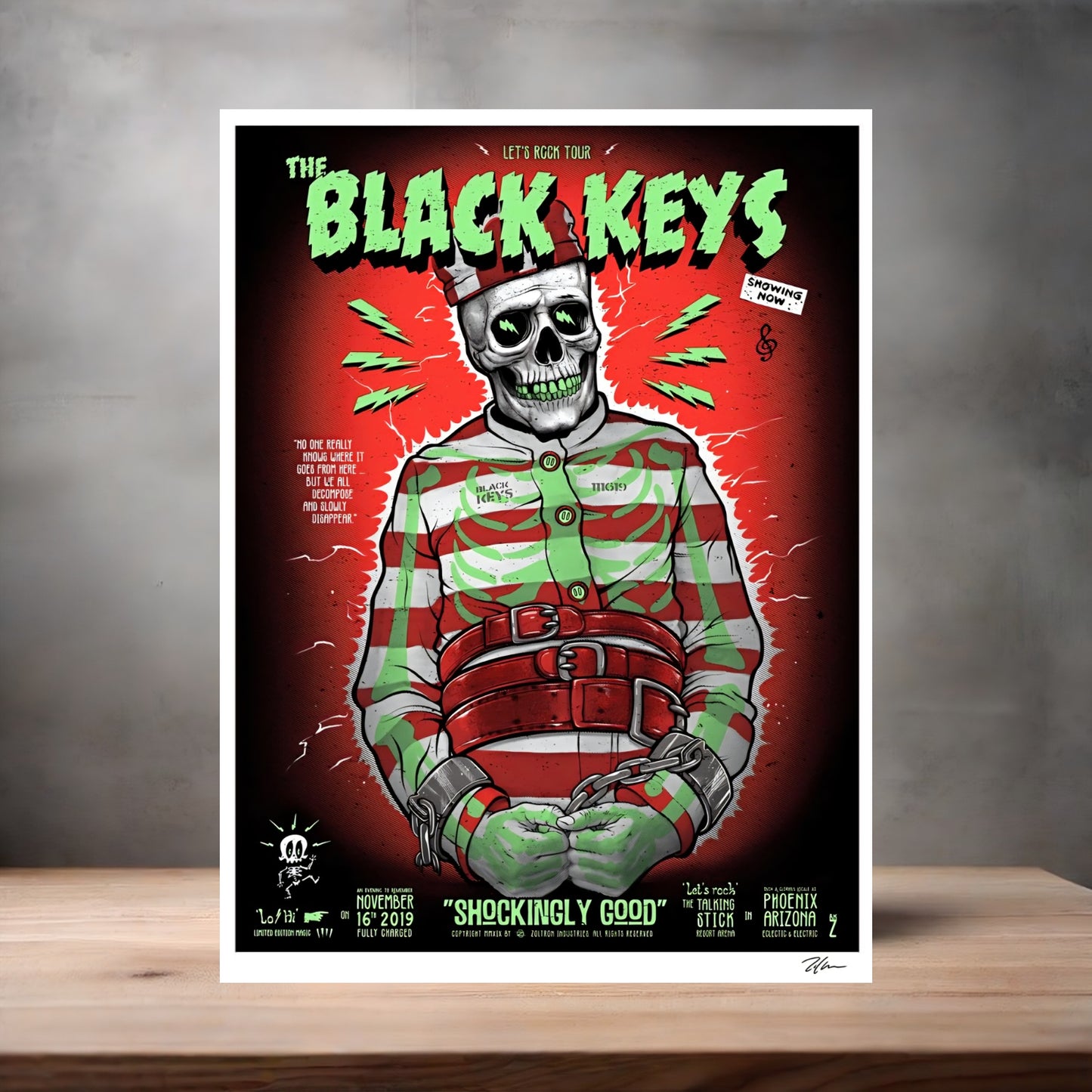 The Black Keys concert poster on aluminum print. Multiple sizes available. V2