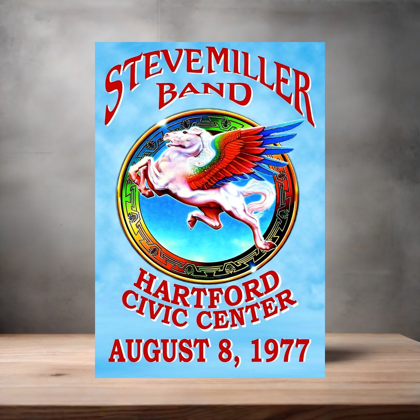 Steve Miller Band 1977 concert poster on aluminum print. Multiple sizes available