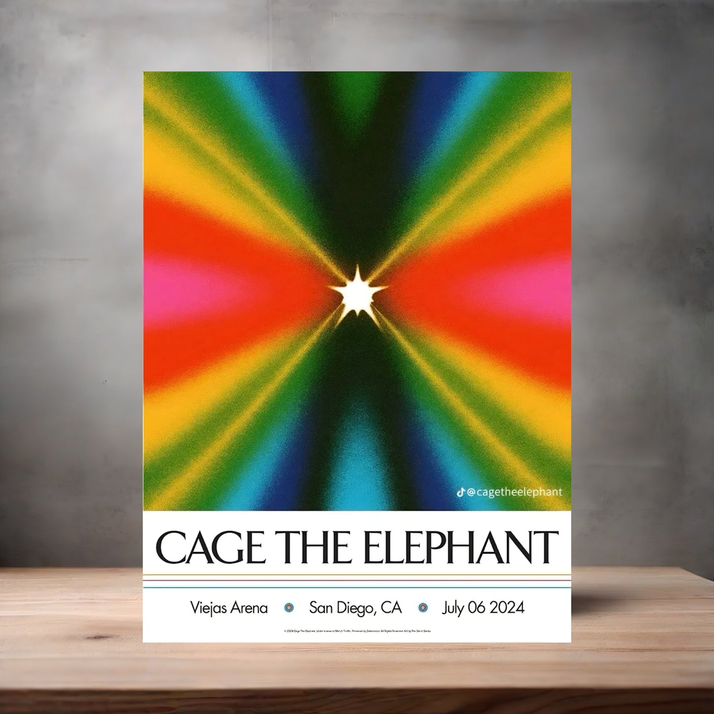 Cage The Elephant poster on aluminum print. Multiple sizes available. D